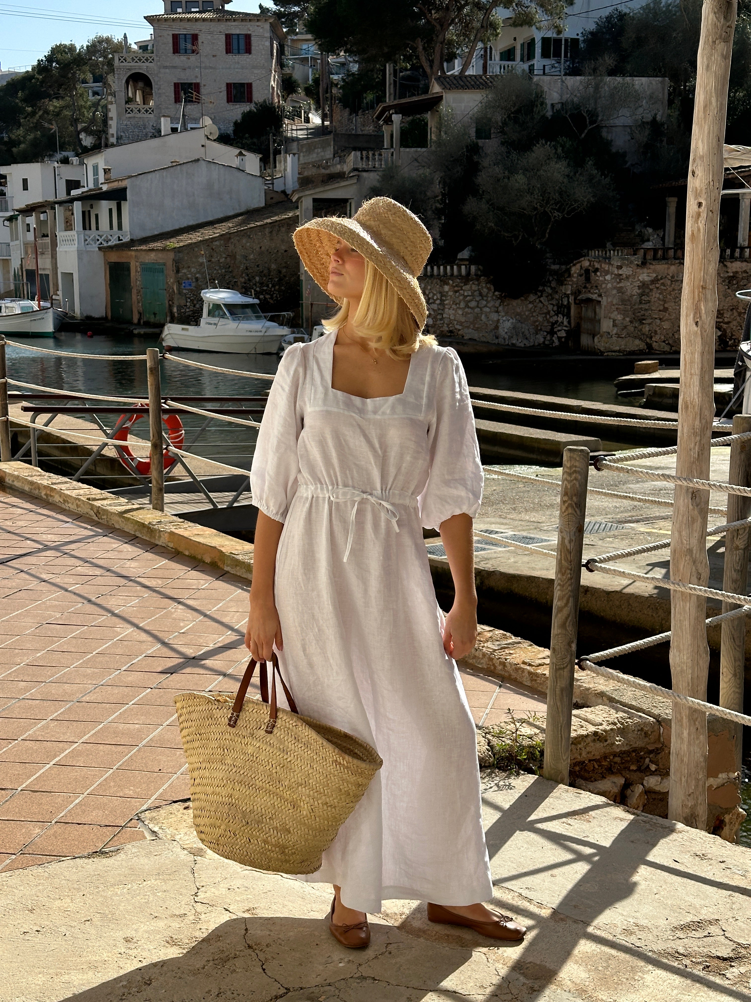 vestido de lino elegante verano