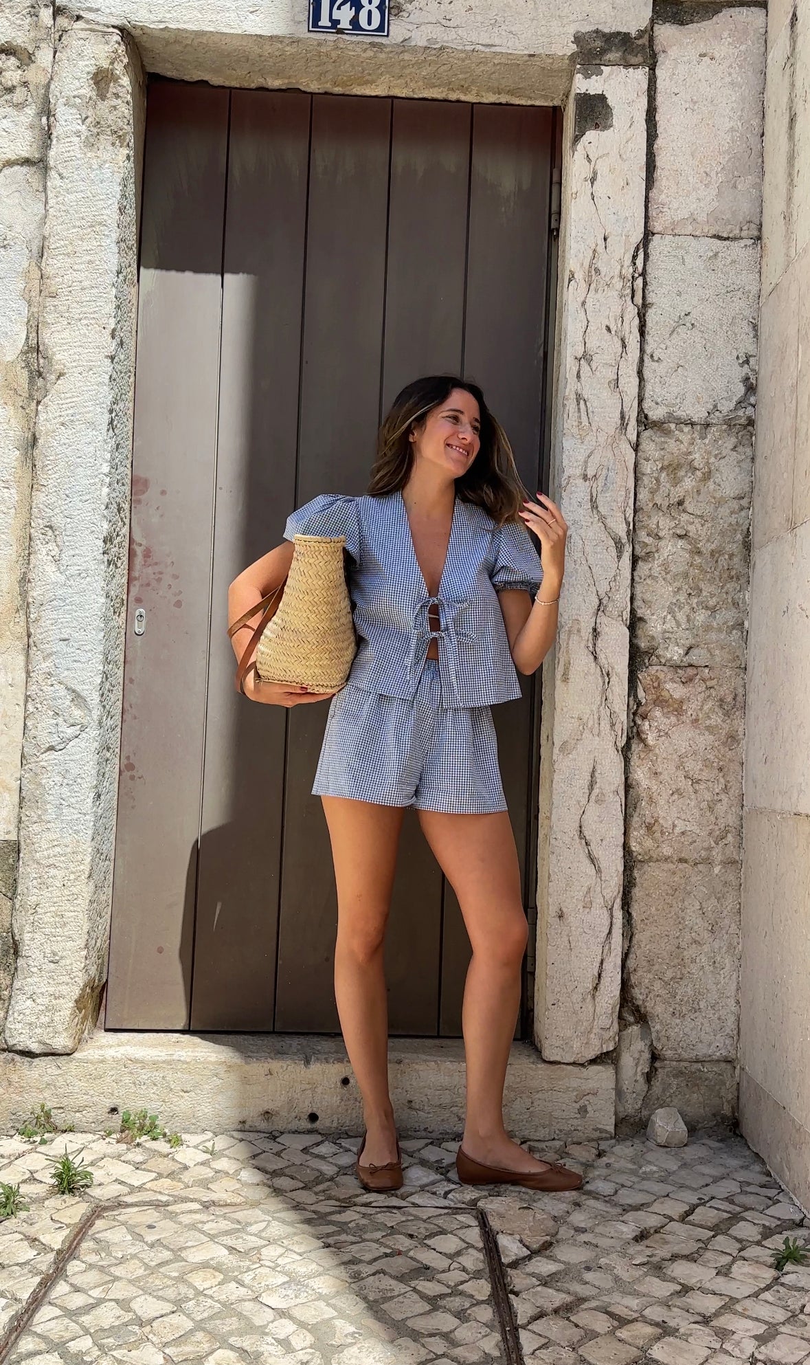short de lino mujer