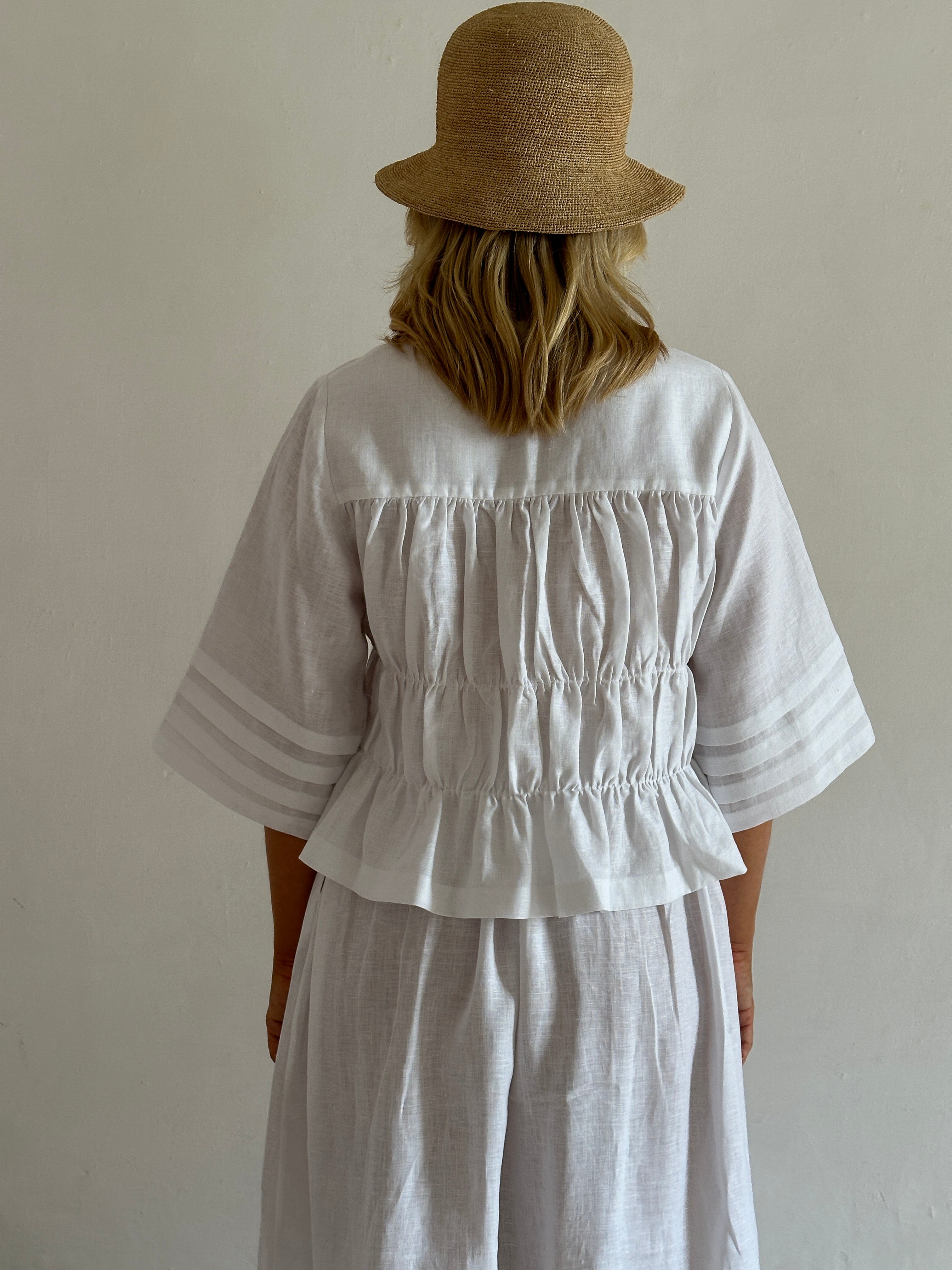 blusa de lino blanca mujer