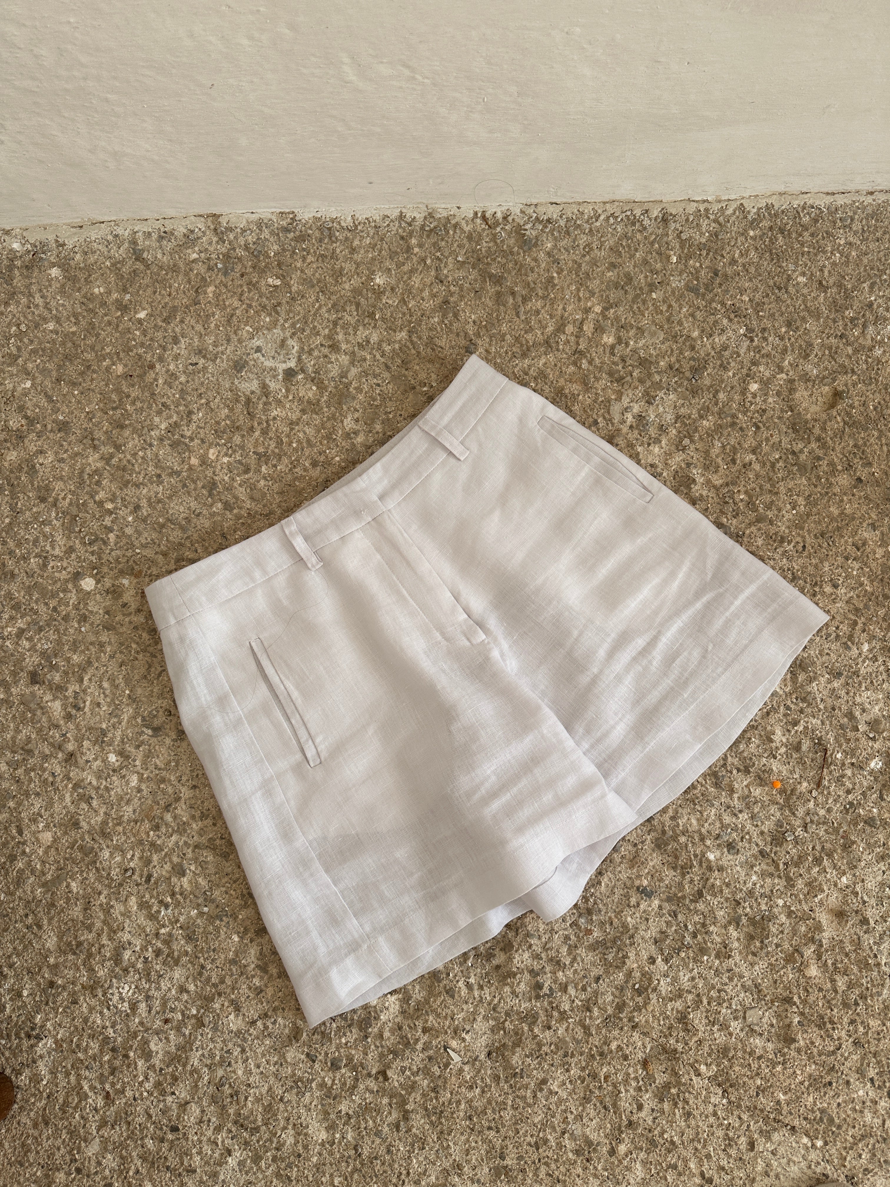 pantalon lino blanco hecho a mano