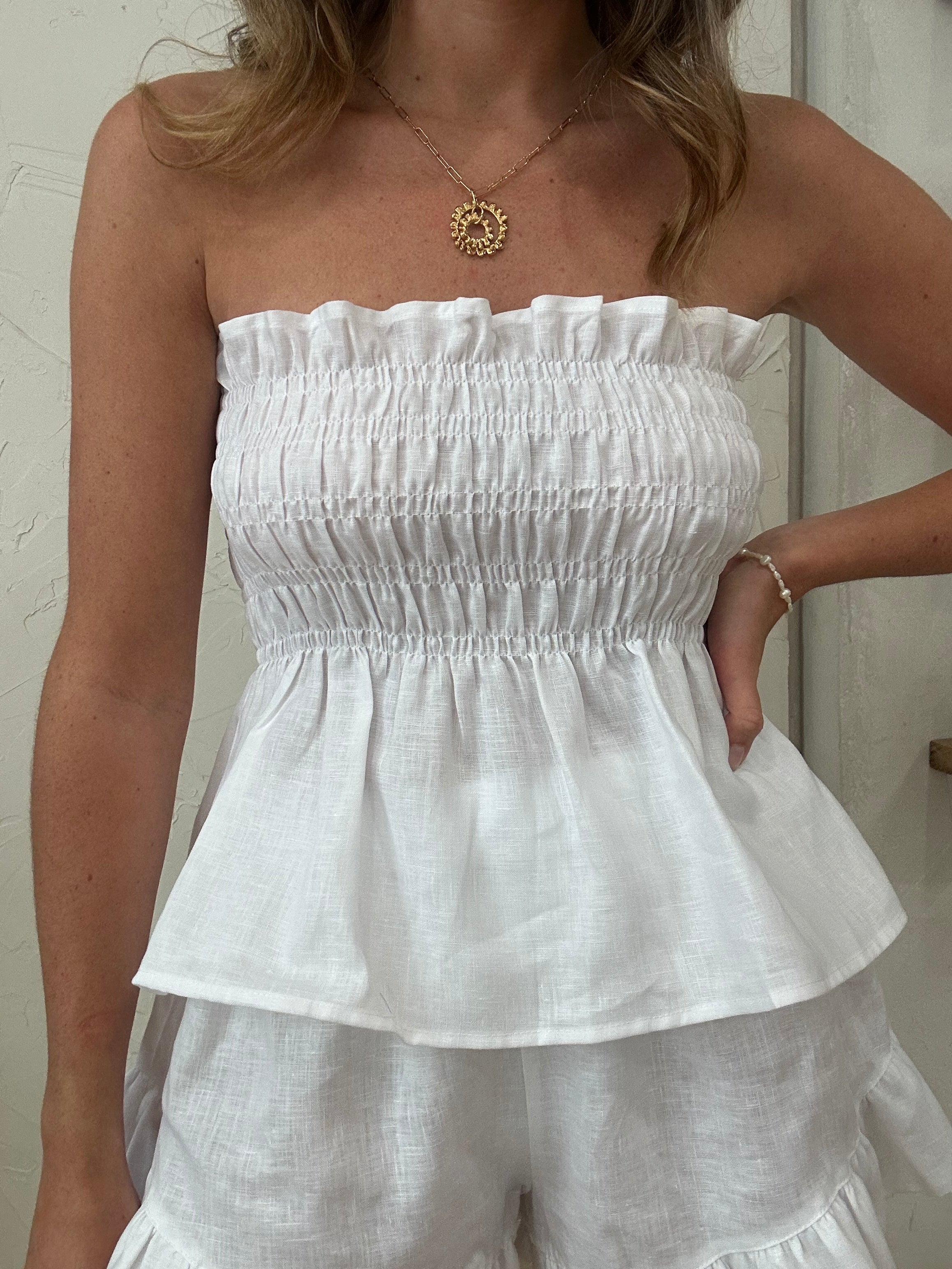top de lino verano