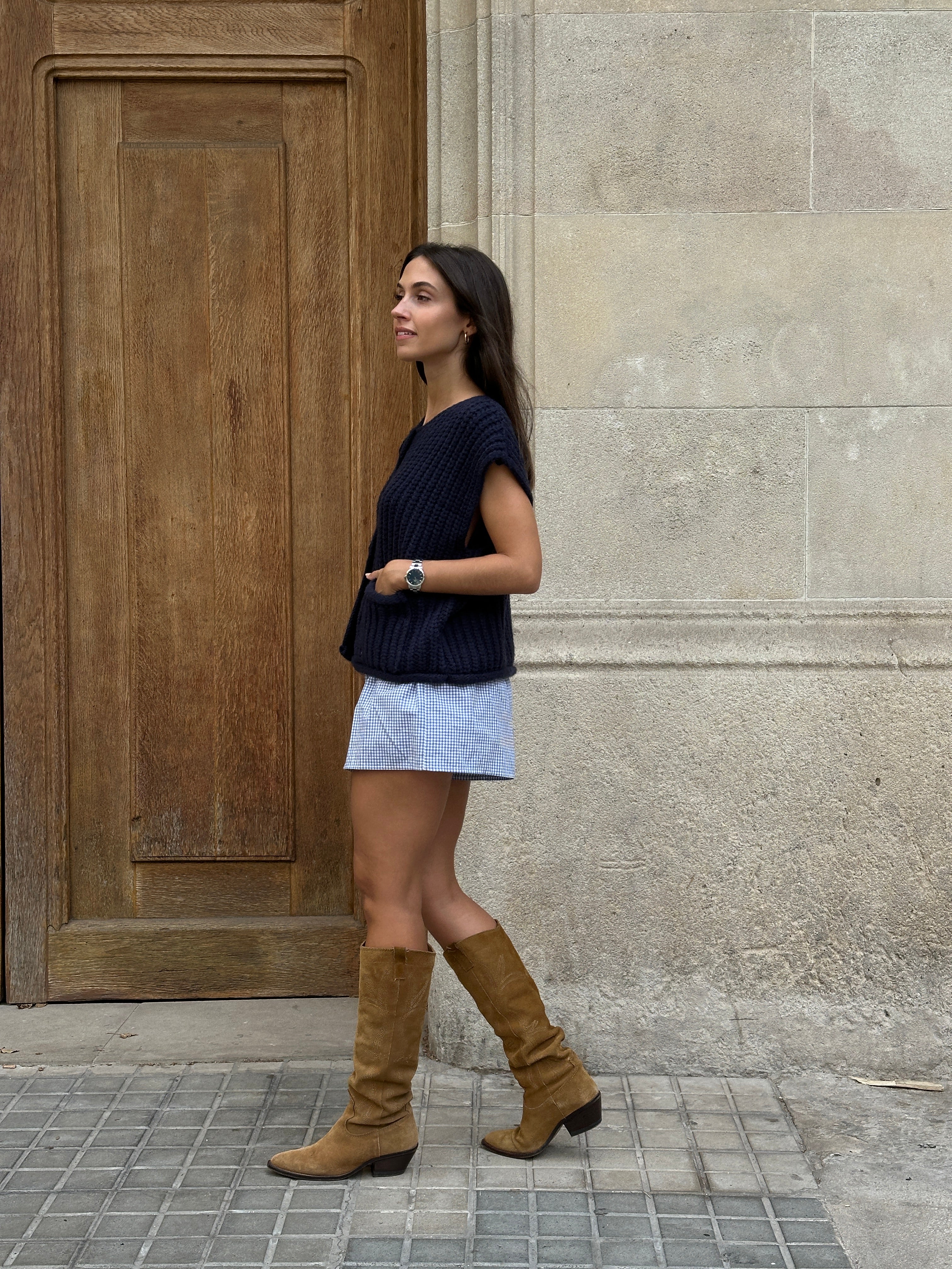 pantalon de lino corto elegante