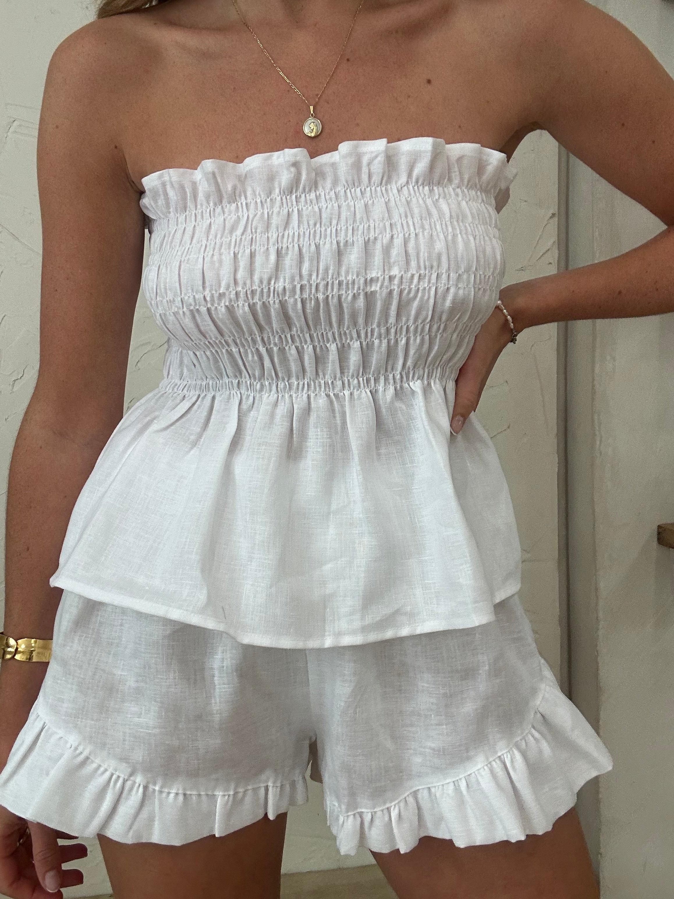 top de lino mujer
