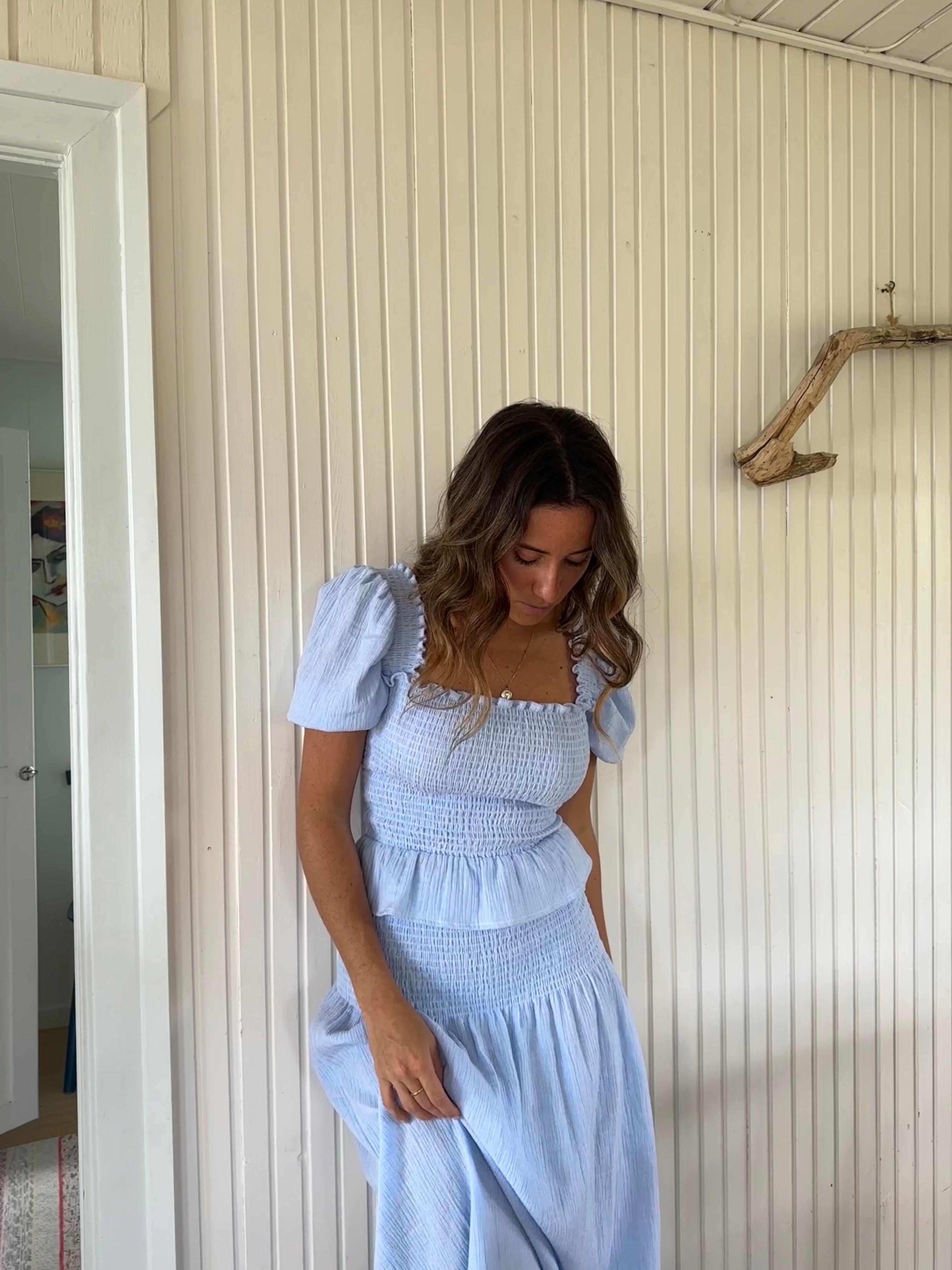 falda de lino larga elegante