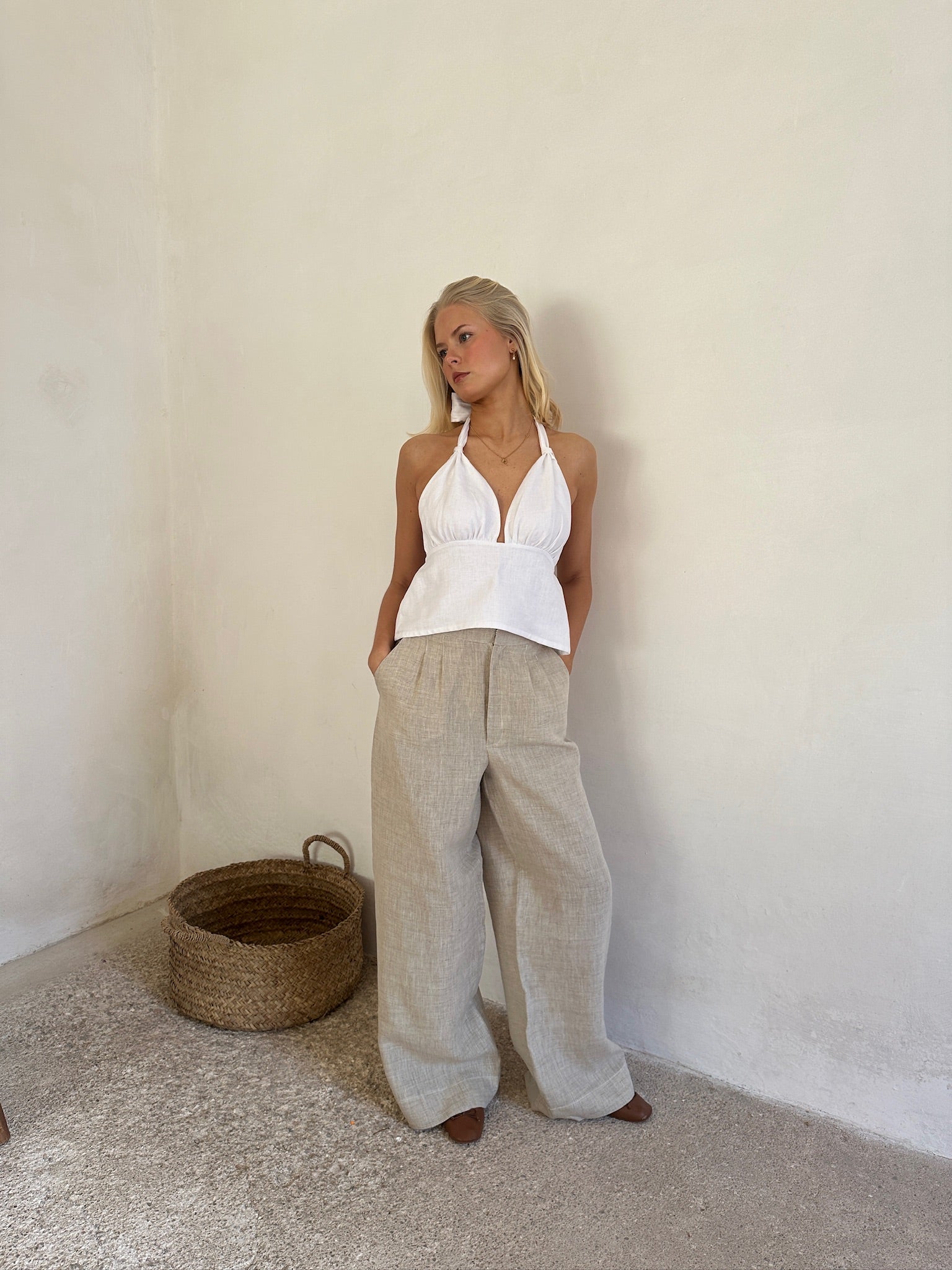 pantalon de lino de mujer 