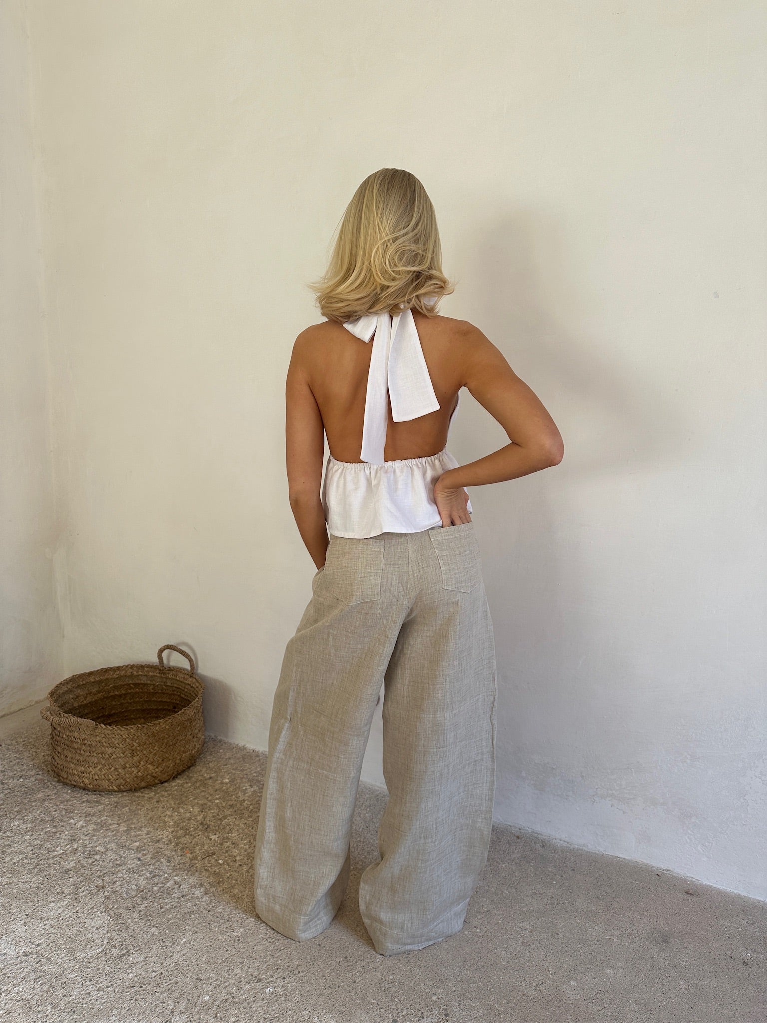 pantalones de lino mujer