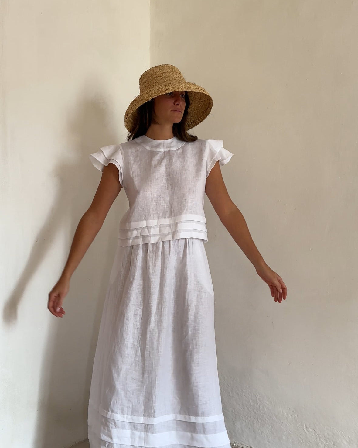blusa de lino blanco mujer 