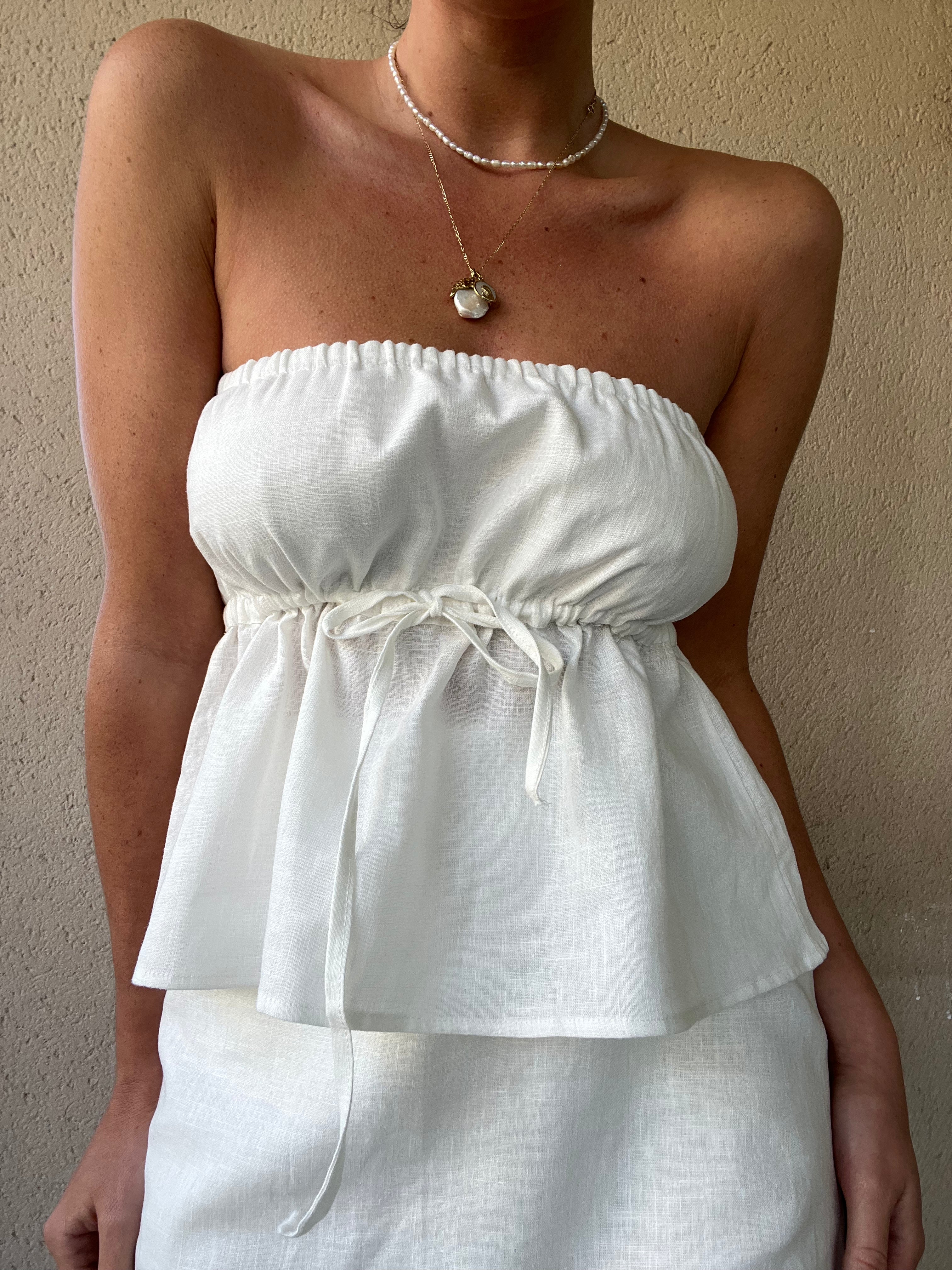 top de lino para mujer 